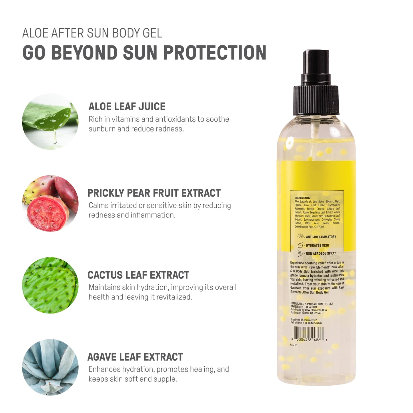 Raw Elements After Sun Body Gel Skin Care with Aloe Balls Beauty & Personal Care Raw Elements
