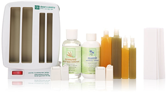 Clean + Easy Petite Triple Roll On Wax Kit for Hair Removal - Compact Waxing for Women's Face & Body, Easy At-Home Use, Smooth Long-Lasting Results Beauty and Personal Care Clean + Easy
