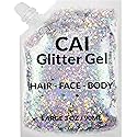 Face, Body & Hair Glitter Gel - Halloween Glitter for Kids and Women - 3 Oz Cosmetic-Grade Gel w/Moon & Stars for Festivals & Halloween Party, Easy Beauty & Personal Care CAI BEAUTY NYC
