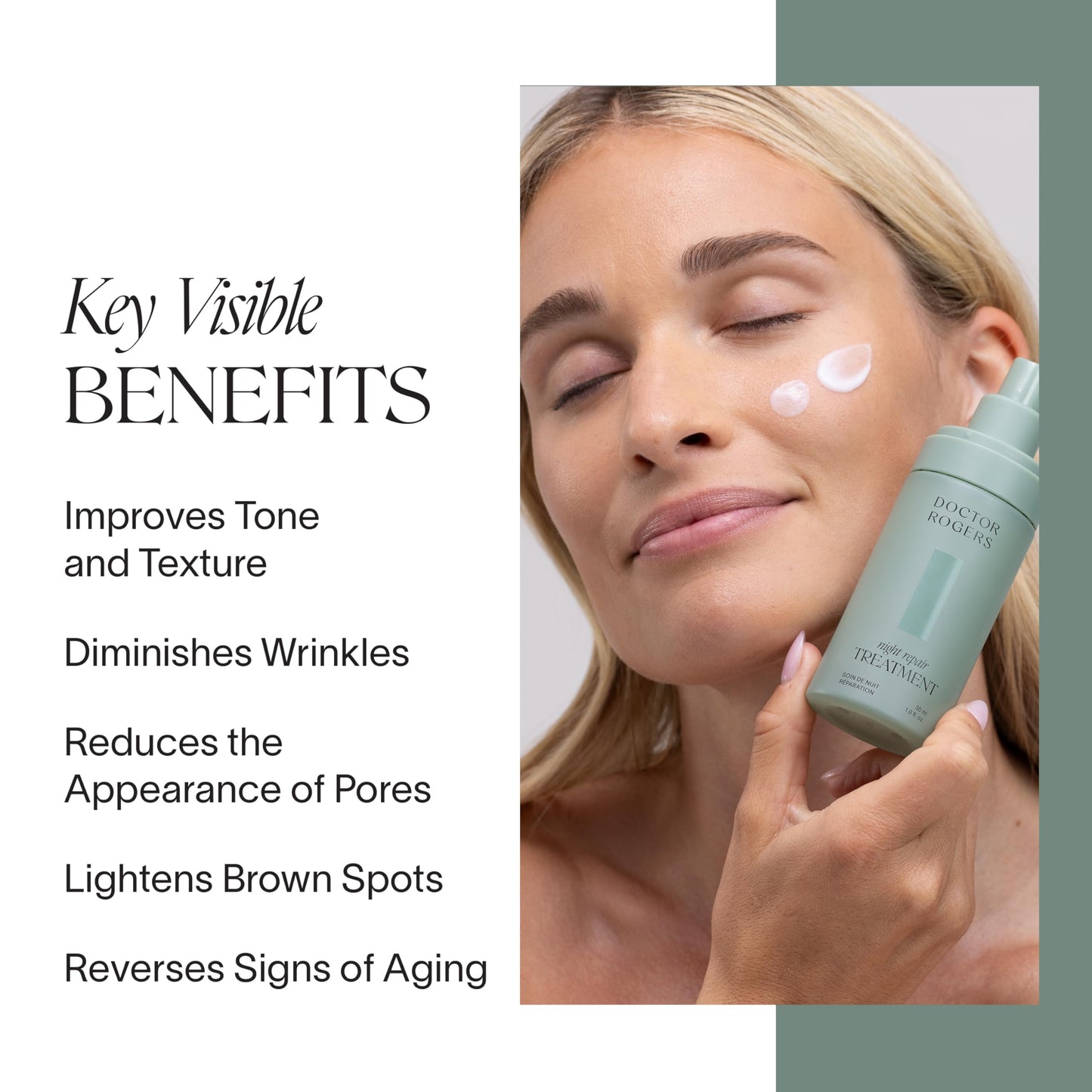 Doctor Rogers Night Repair Treatment REFILL. Restoring & Hydrating Anti-Aging Face Serum with Glycolic Acid, 1 Ounce (30 ml) Beauty & Personal Care Doctor Rogers Restore
