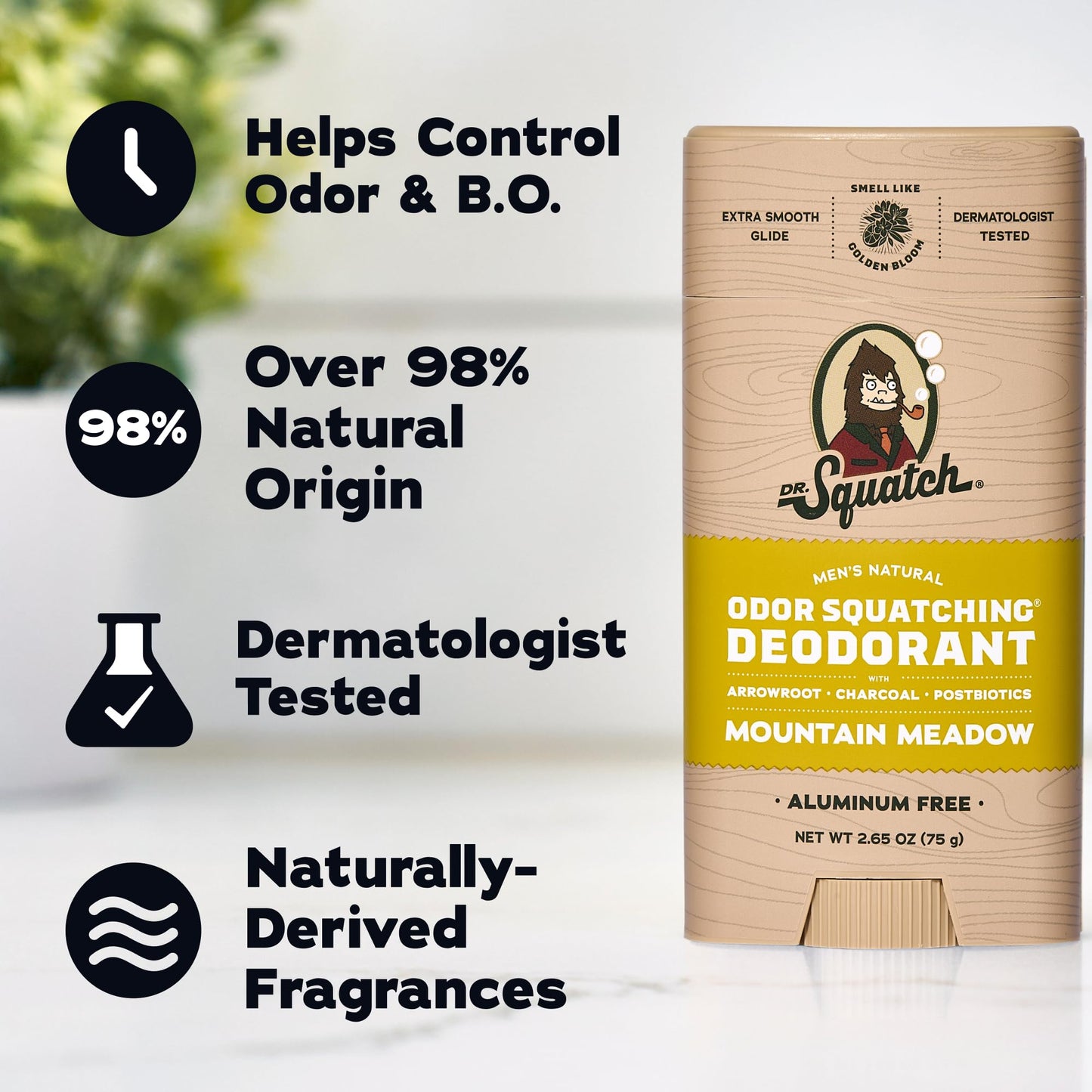 Dr. Squatch Natural Men’s Deodorant - Aluminum Free Natural Deodorant Men with Charcoal & Postbiotics for 72-Hour Odor Protection - Fresh Falls Beauty and Personal Care Dr. Squatch