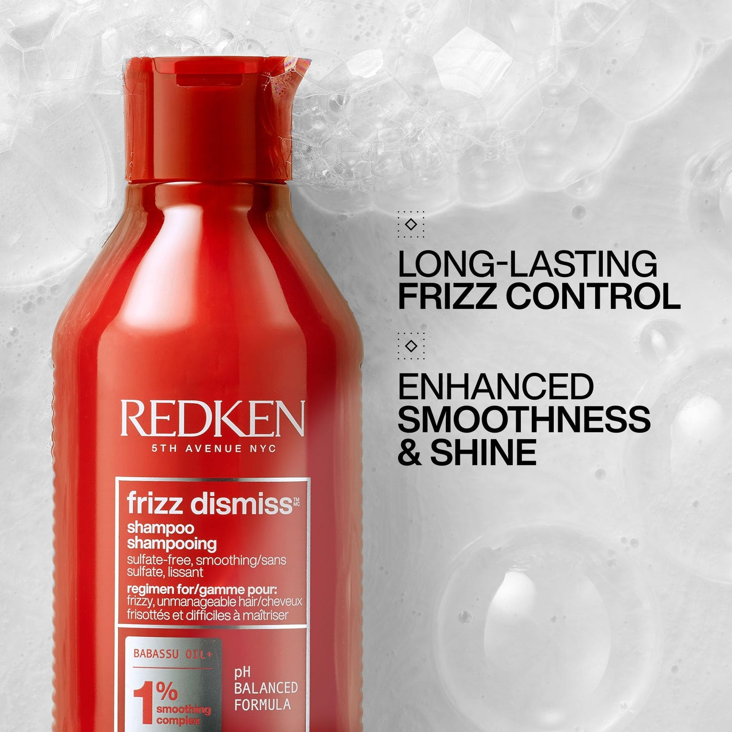 Redken Frizz Dismiss Shampoo | Sulfate Free Shampoo For Frizzy Hair | Gently Cleanses, Smooths, and Adds Shine | Weightless Long-Lasting Frizz Control Beauty & Personal Care Redken