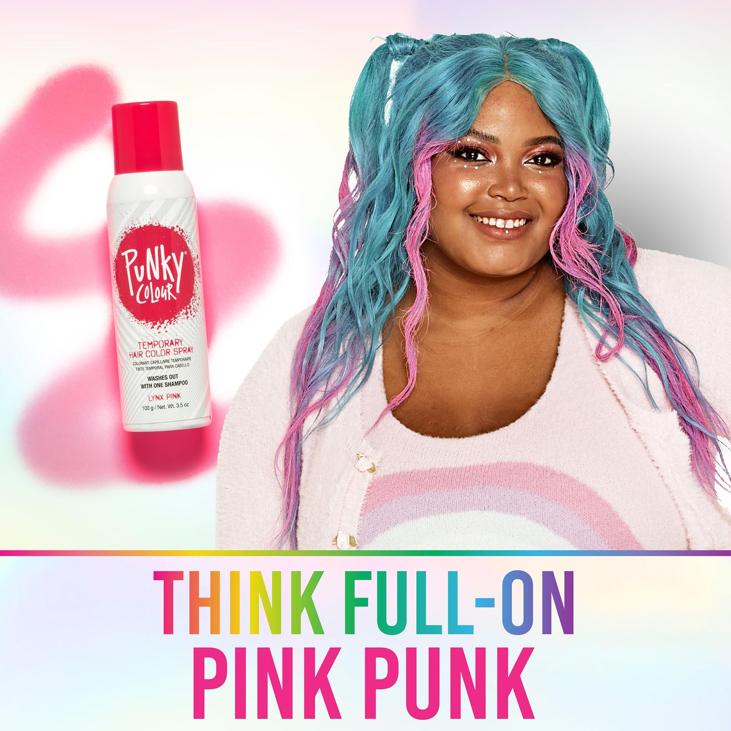 Punky Temporary Hair Color Spray, Lynx Pink - Instant Hair-Dye Mist, Fast Drying Non-Damaging Wash Out Tint for Salon Style Highlights, 3.5 oz Beauty & Personal Care Punky