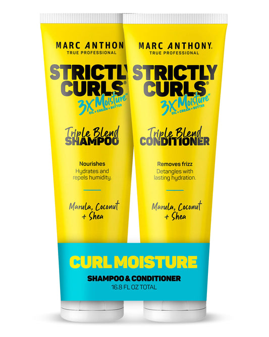 Marc Anthony Strictly Curls 3x Moisture Deep Shampoo & Conditioner for Curl Defining & Anti Frizz - Shea Butter, Marula Oil, Aloe & Coconut Oil Beauty & Personal Care Marc Anthony