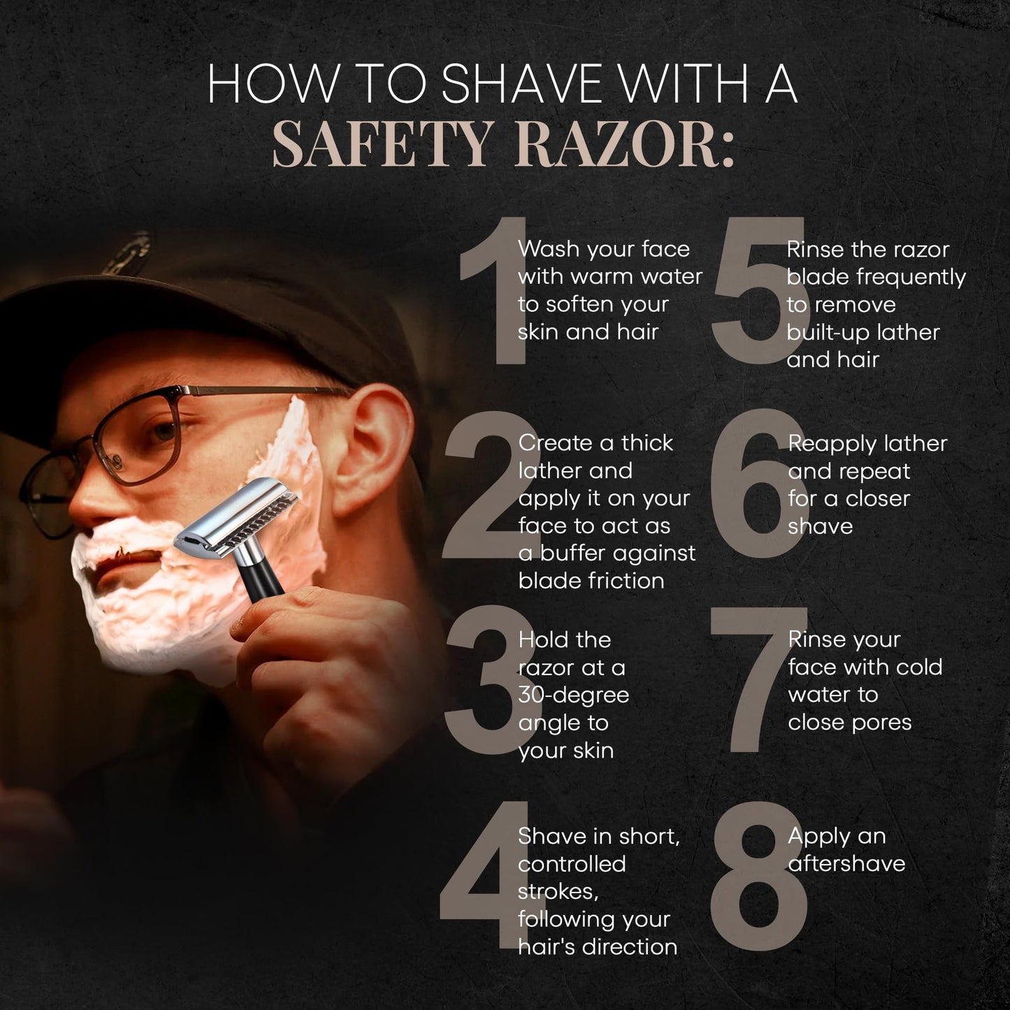 Naked Armor Safety Razor Kit for Men - Luxury Wet Shaving Set with Ebony Wood Double Edge Razor, Synthetic Shaving Brush, Razor Stand, Stainless Steel Beauty and Personal Care Naked Armor