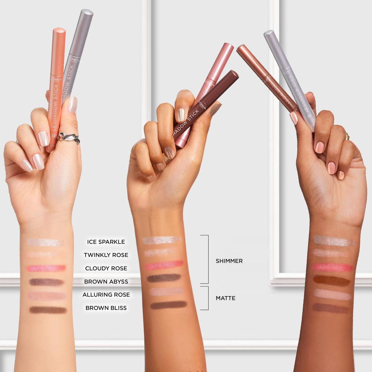 L'Oreal Paris Makeup Le Shadow Stick Eyeshadow, Blendable, Smudge-Resistant, Cream Eyeshadow, Alluring Rose, 0.05 Oz