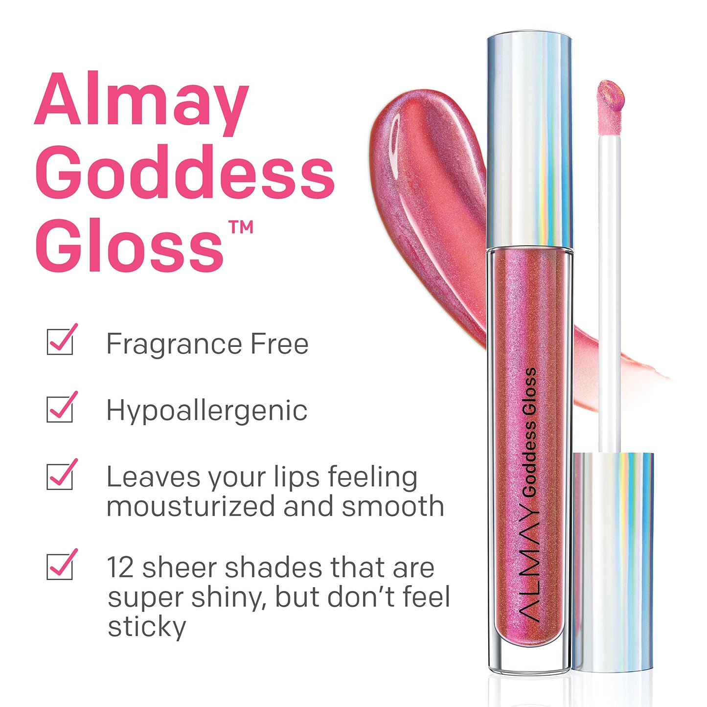 Almay Lip Gloss, Non-Sticky Lip Makeup, Holographic Glitter Finish, Hypoallergenic, 700 Flame, 0.9 Oz Beauty & Personal Care Almay
