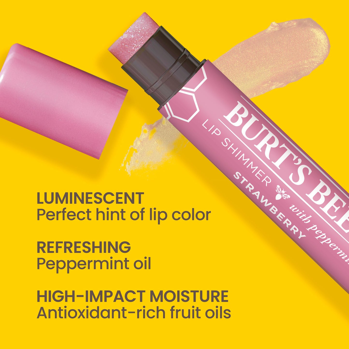 Burt's Bees 100% Natural Moisturizing Lip Shimmer, Strawberry - 1 Tube Beauty & Personal Care Burt's Bees