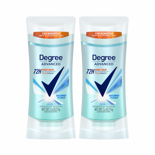 Degree Antiperspirant Deodorant Shower Clean Twin Pack 72-Hour Sweat & Odor Protection Antiperspirant for Women with Body Heat Activated Technology Beauty and Personal Care Degree