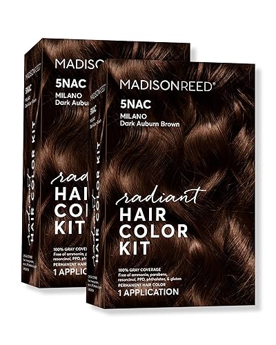 Madison Reed Radiant Hair Color Kit - 5NAC Dark Chocolate Brown with Copper-Auburn Undertones (Milano Brown), Dimensional Gray Hair Blending Permanent Beauty & Personal Care Madison Reed