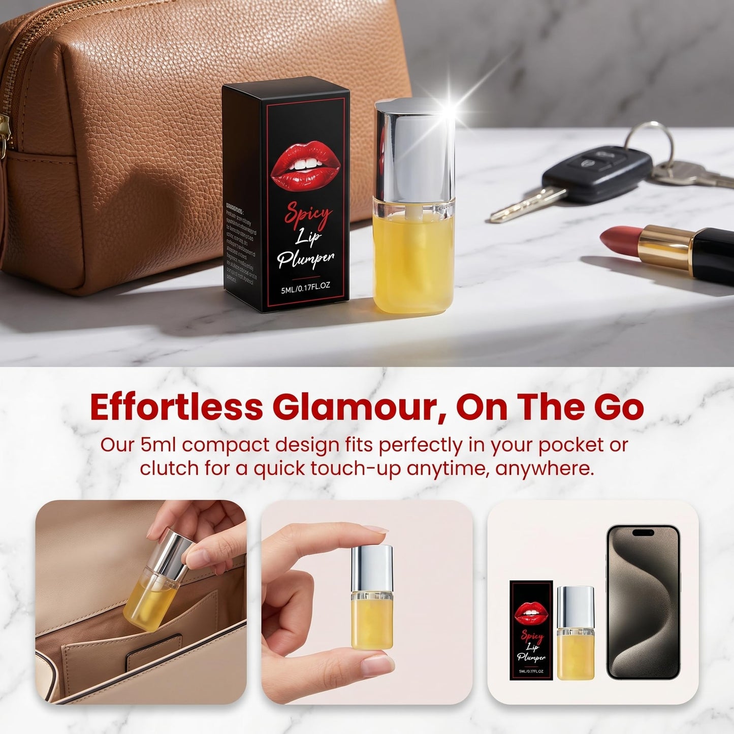 SLTCZHTZEP Spicy Plumping Lip Oil, Moisturizing Lip Plumper Gloss for Fuller Looking Lips & Fine Lines,5ml Beauty & Personal Care SLTCZHTZEP