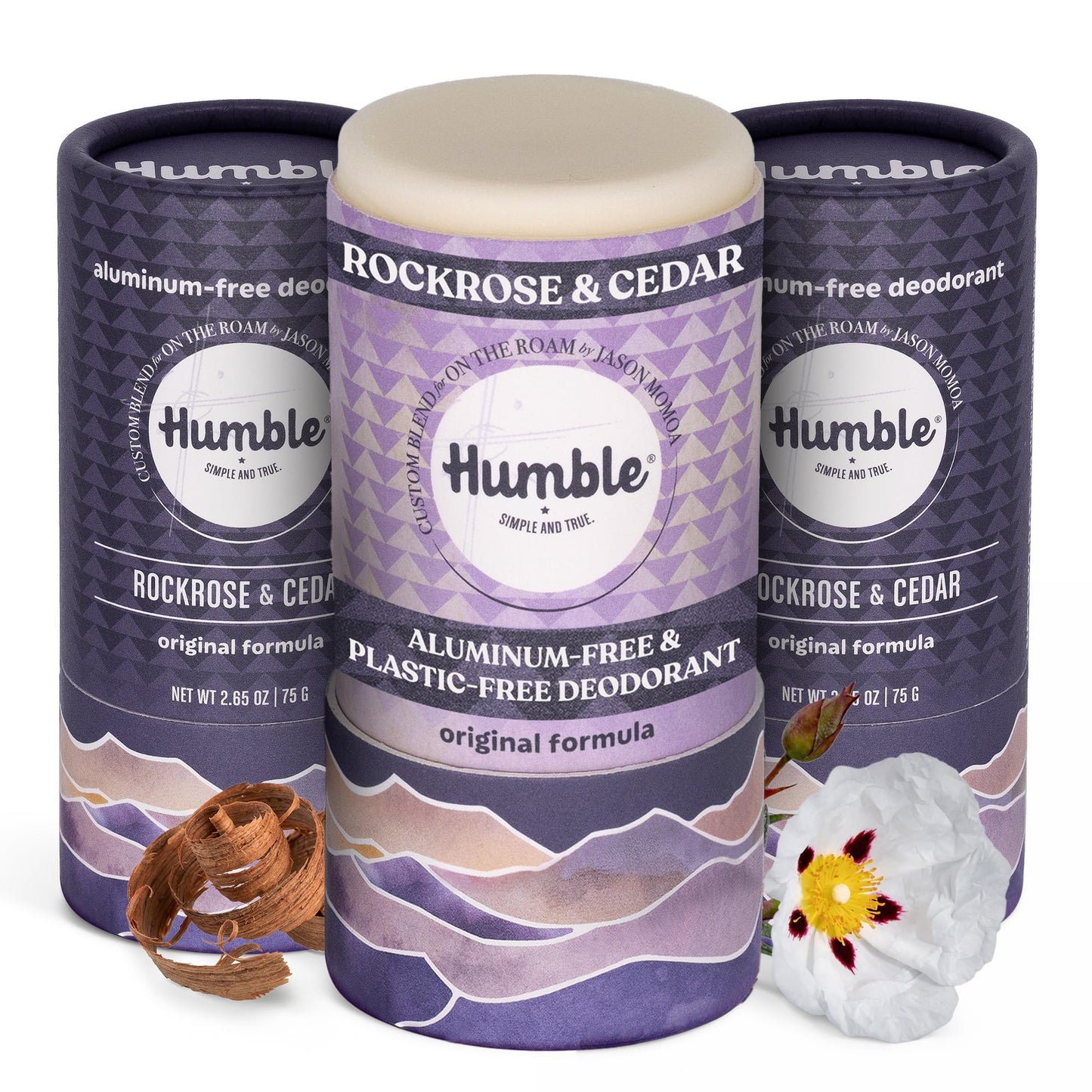 HUMBLE BRANDS Deodorant Stick, Rockrose & Cedar - Aluminum-Free Deodorant for Women & Men with Baking Soda, Essential Oils & Beeswax - Underarm Beauty and Personal Care HUMBLE SIMPLE AND TRUE.