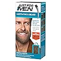 Just For Men Mustache & Beard, Beard Coloring for Gray Hair with Brush, with Keratin Biotin Aloe and Coconut Oil for Healthy Facial Hair - Medium Beauty & Personal Care Just for Men