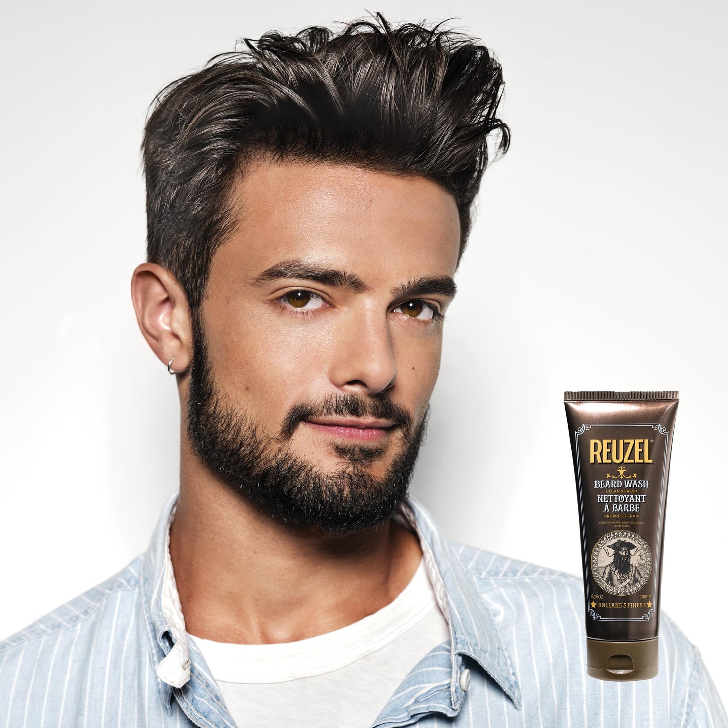 REUZEL Clean & Fresh Beard Wash, Softens Beard, Cleanses and Moisturizes, Gentle, Non-Comedogenic, Vegan Formula, Light Citrus Mint Scent, For All Beauty & Personal Care REUZEL