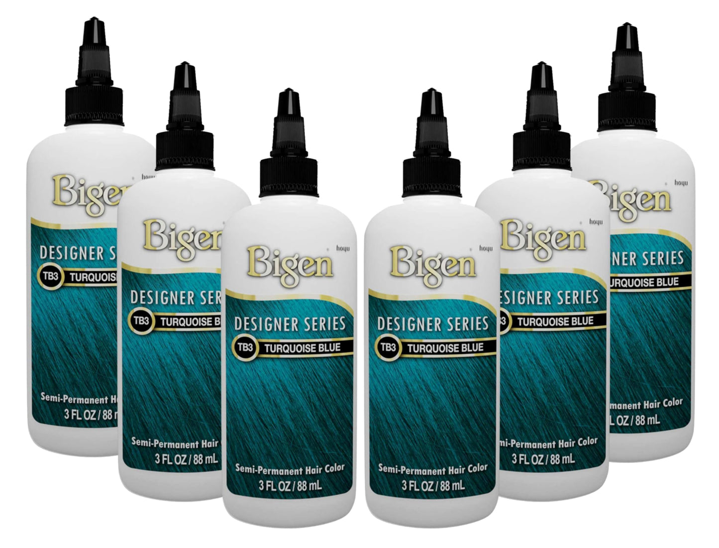 Bigen Semi-Permanent Haircolor #Tb3 Turquoise Blue 3 Ounce (88ml) (6 Pack) Beauty & Personal Care Bigen