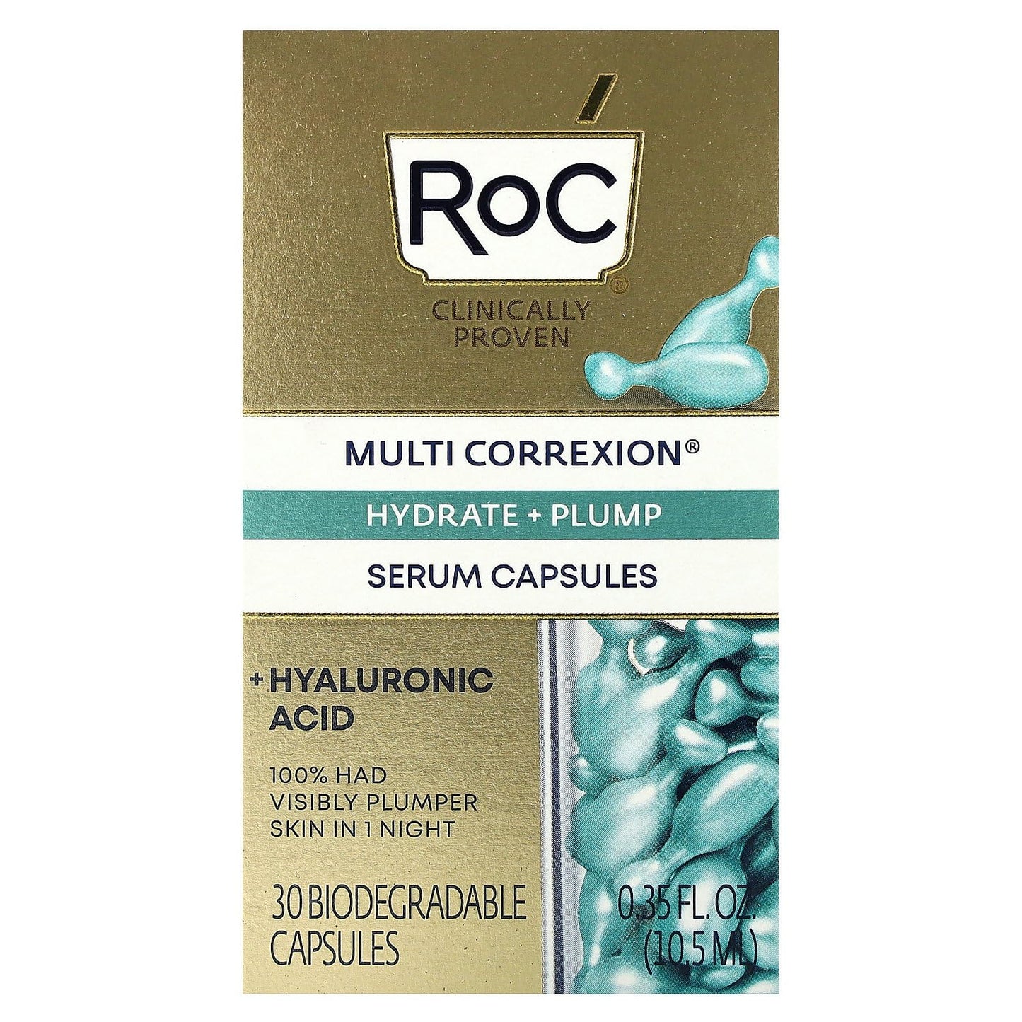 Multi Correxion, Hydrate + Plump, Night Serum Capsules, Fragrance-Free, 30 Biodegradable Capsules, RoC Y Beauty & Personal Care RoC