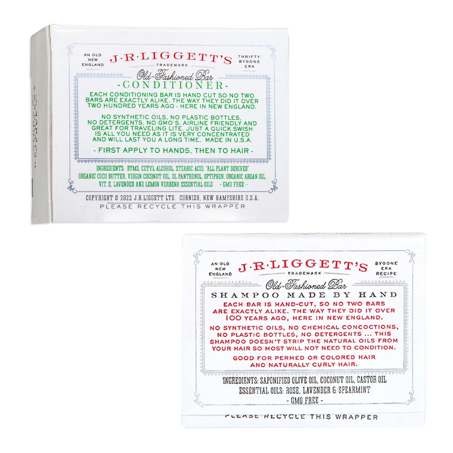J.R.LIGGETT'S Original Formula Shampoo Bar and Conditioner Bar 2-Pack, All-Natural, Plant-Based Solid Hair Care Set, Sulfate-Free, 3.5 oz Shampoo Beauty & Personal Care J·R·LIGGETT'S