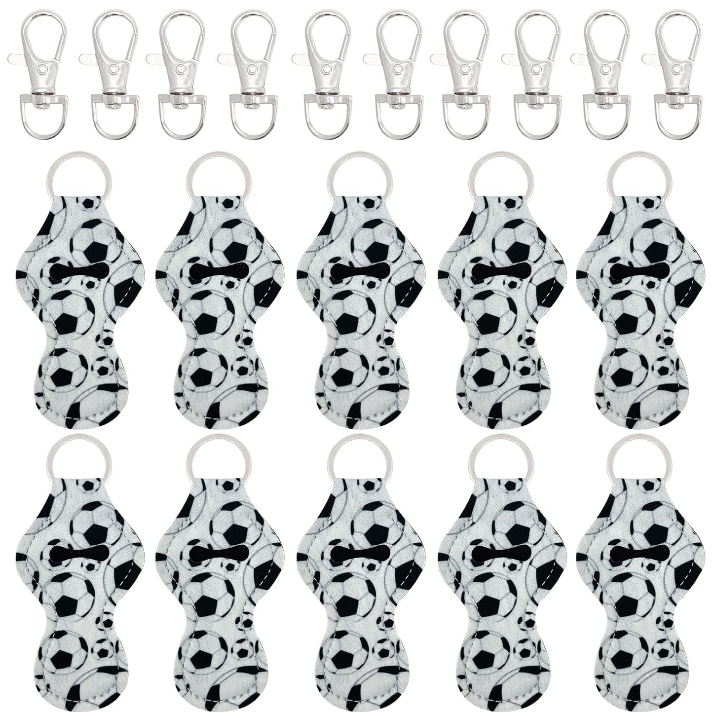 allydrew 10 Pack Chapstick Holder Keychain, Keyring for Lip Balm Lip Gloss Lipstick with 10 Pieces Metal Keyring Clasps, Soccer Beauty & Personal Care allydrew