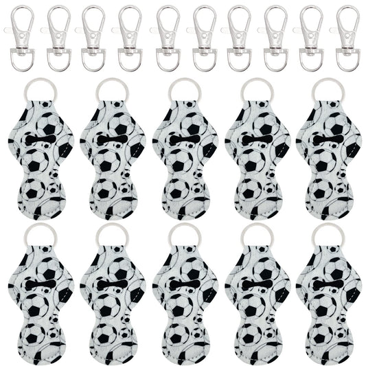 allydrew 10 Pack Chapstick Holder Keychain, Keyring for Lip Balm Lip Gloss Lipstick with 10 Pieces Metal Keyring Clasps, Soccer Beauty & Personal Care allydrew