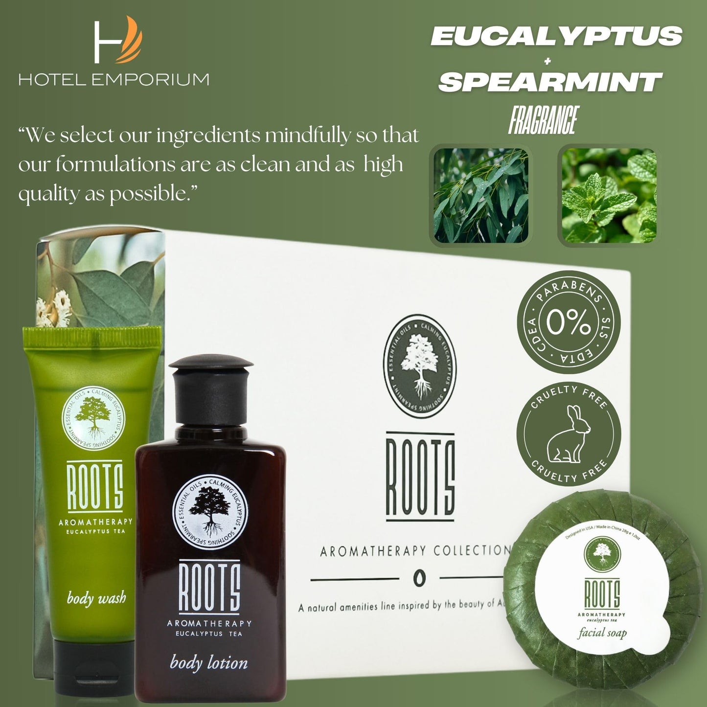 ROOTS AROMATHERAPY Travel+Essentials Shampoo and Conditioner Sets Body Wash Lotion & Soap,Guest Bathroom Essentials Toiletries Kit Bulk Mini Set Kits Beauty & Personal Care Roots Aromatherapy