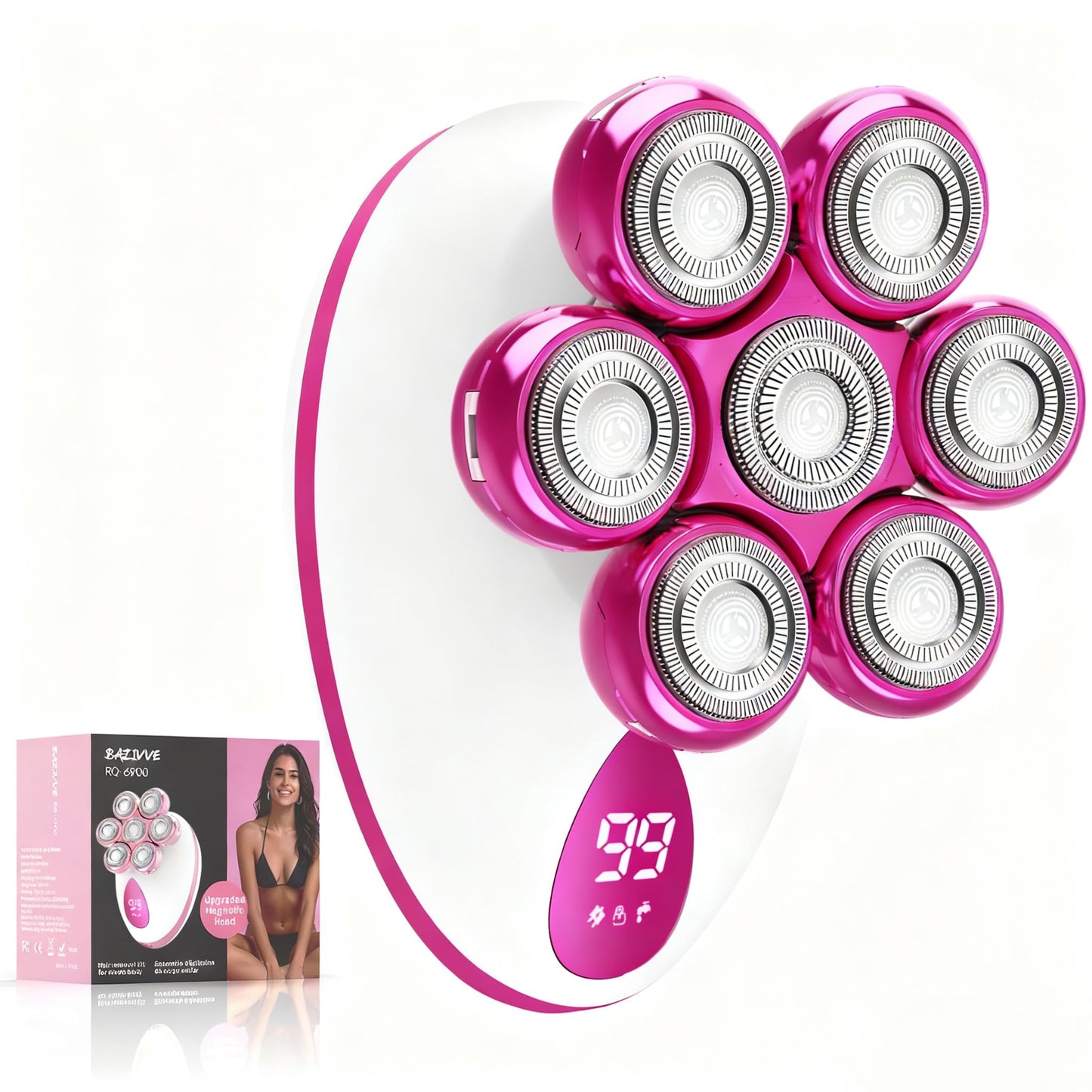 Electric Razors for Women - Purple Lady Trimmer for Sensitive Skin, Detachable and Waterproof, with Cleaning Brush Beauty and Personal Care Bazivve