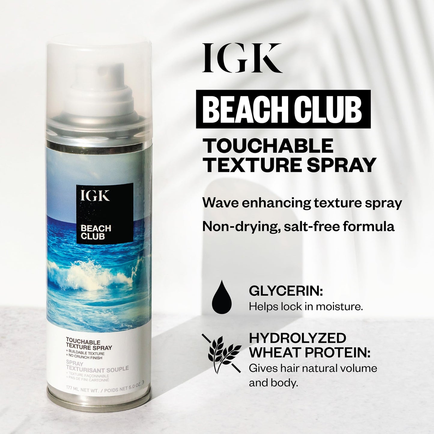 IGK BEACH CLUB Touchable Texture Spray Travel | Hold + Volume + Lightweight | Vegan + Cruelty Free | 1.7 Oz Beauty & Personal Care IGK