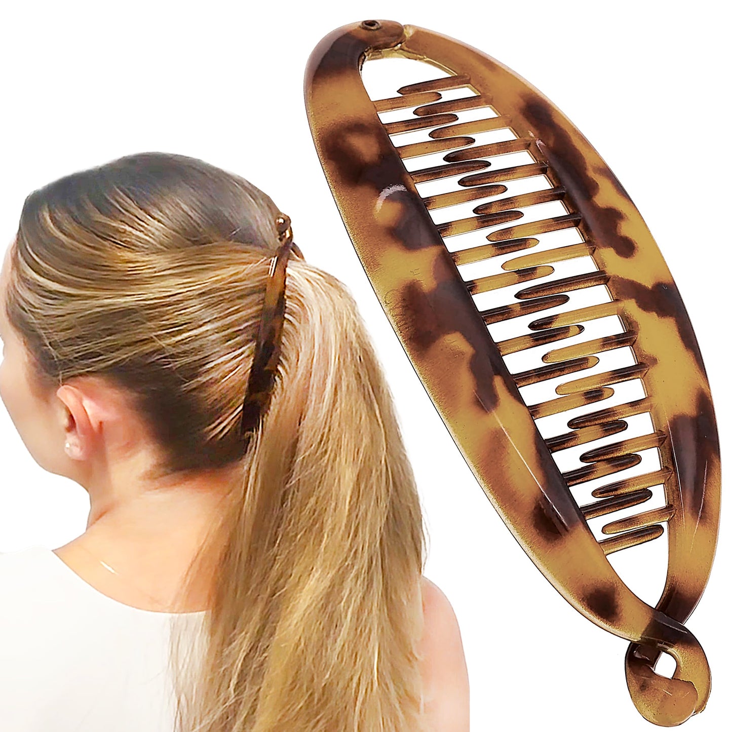 Camila Paris CP1578 French Large Banana Clip Hair Comb, Classic Banana Clips Hair for Thick Hair Ponytail Holder Interlocking Styling Clips for Women Beauty & Personal Care Camila