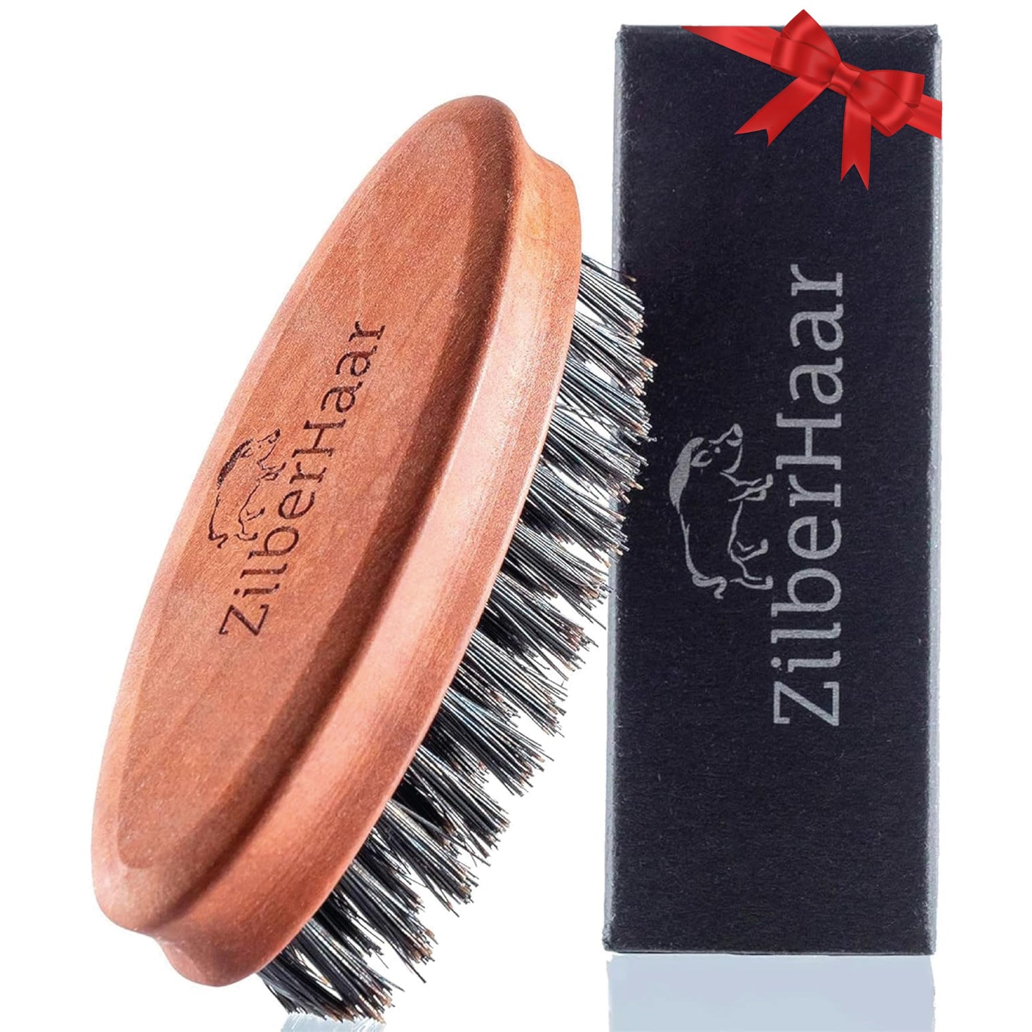 ZilberHaar Pocket Mustache and Beard Brush - Stiff Boar Bristles Small Brush - Perfect Beard Grooming Tool - Relieves beard itch - Short and Medium Beauty & Personal Care ZilberHaar