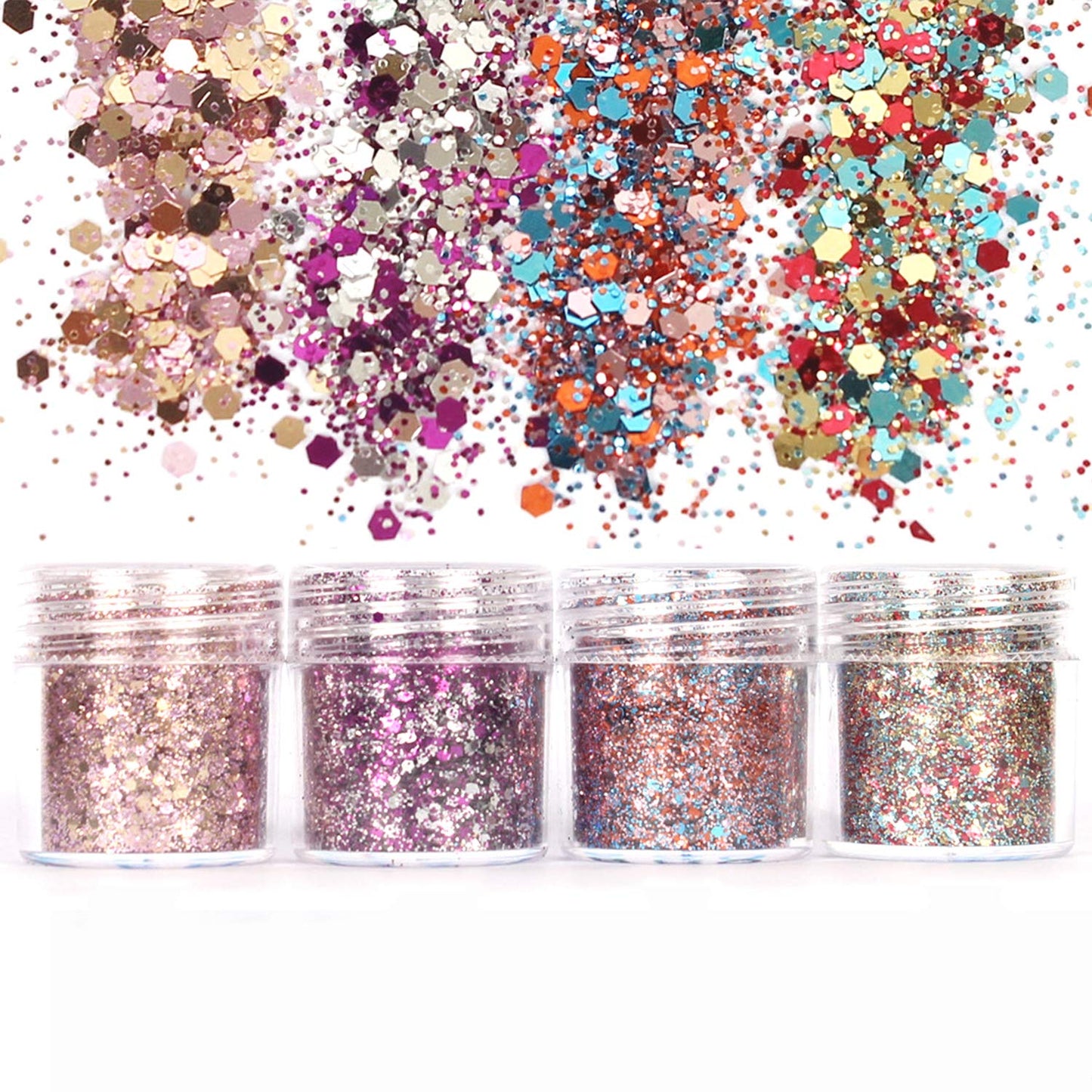 Unime Body Glitter 16 Colors Chunky Glitter for Body Face Hair Make Up Nail Art Mixed Color Glitter Beauty & Personal Care UNIME