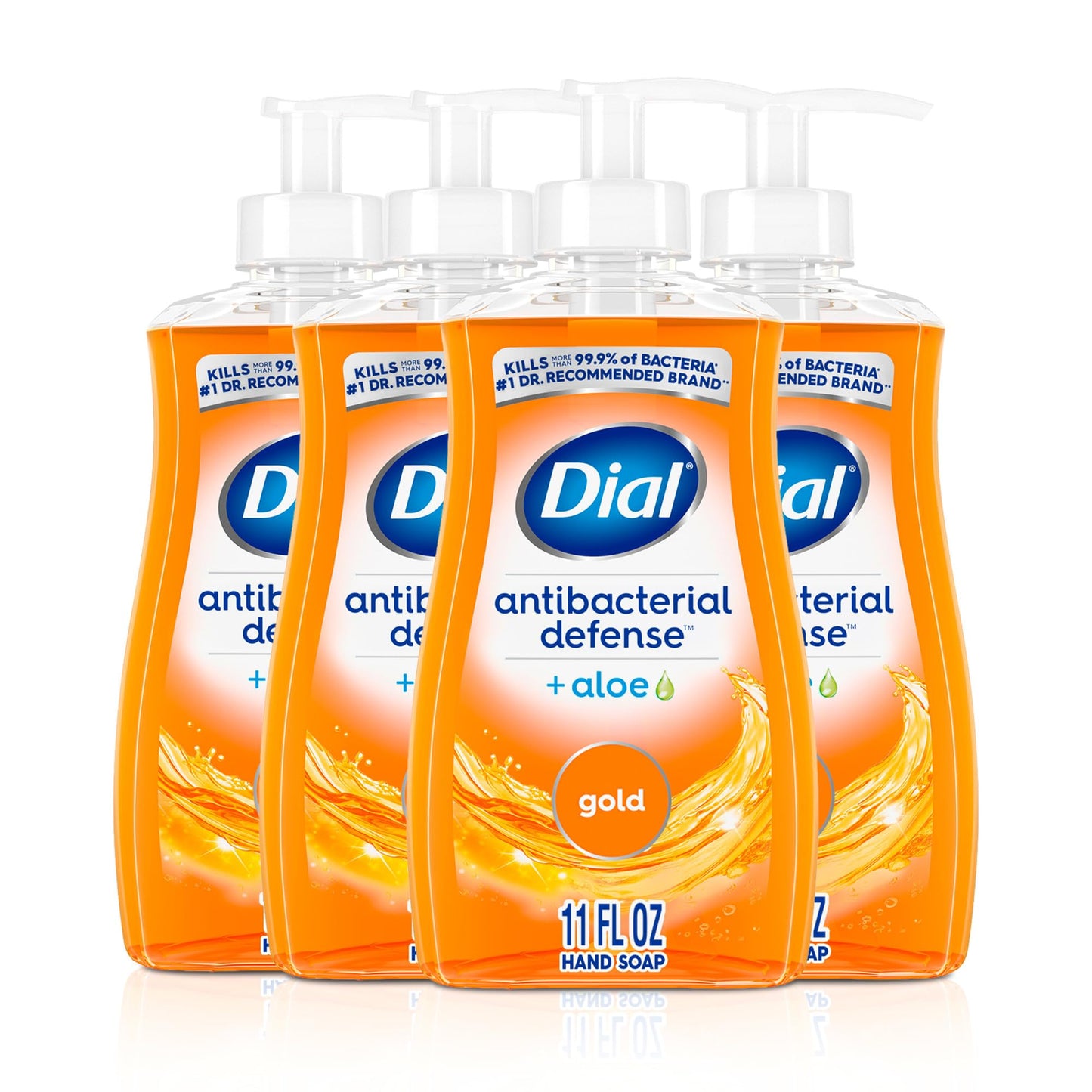 Dial Antibacterial Defense Liquid Hand Soap + Aloe, Gold Scent, 11 Fl Oz (Pack of 4), Dermatologist-Tested Hand Wash, Gentle Formula Beauty & Personal Care Dial