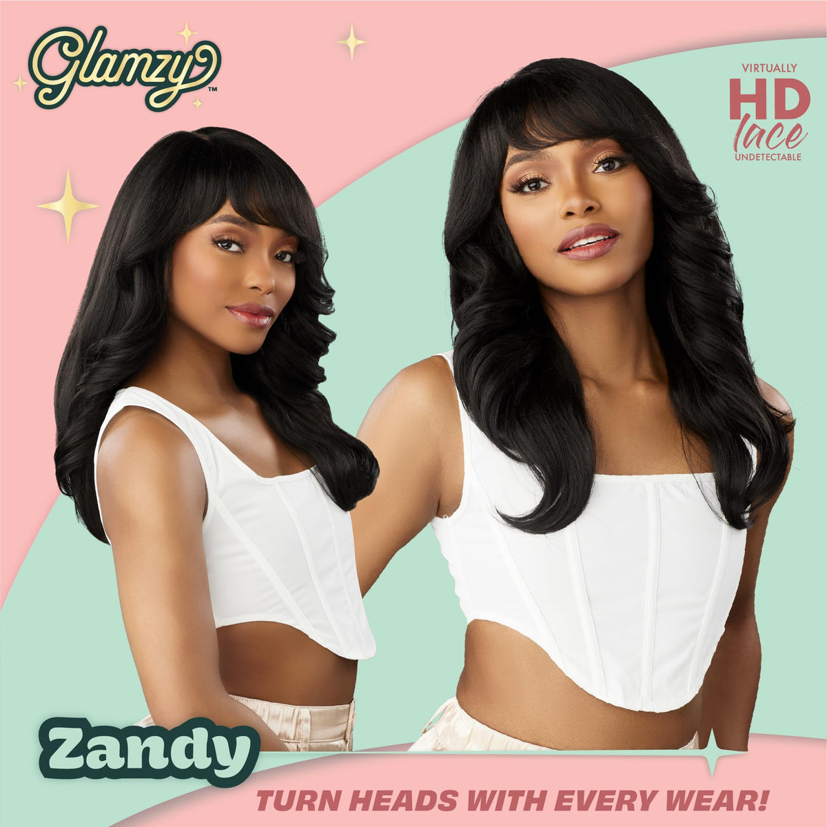 Sensationnel Glamzy Lace Crown Wig-Zandy, 2 DARKBROWN