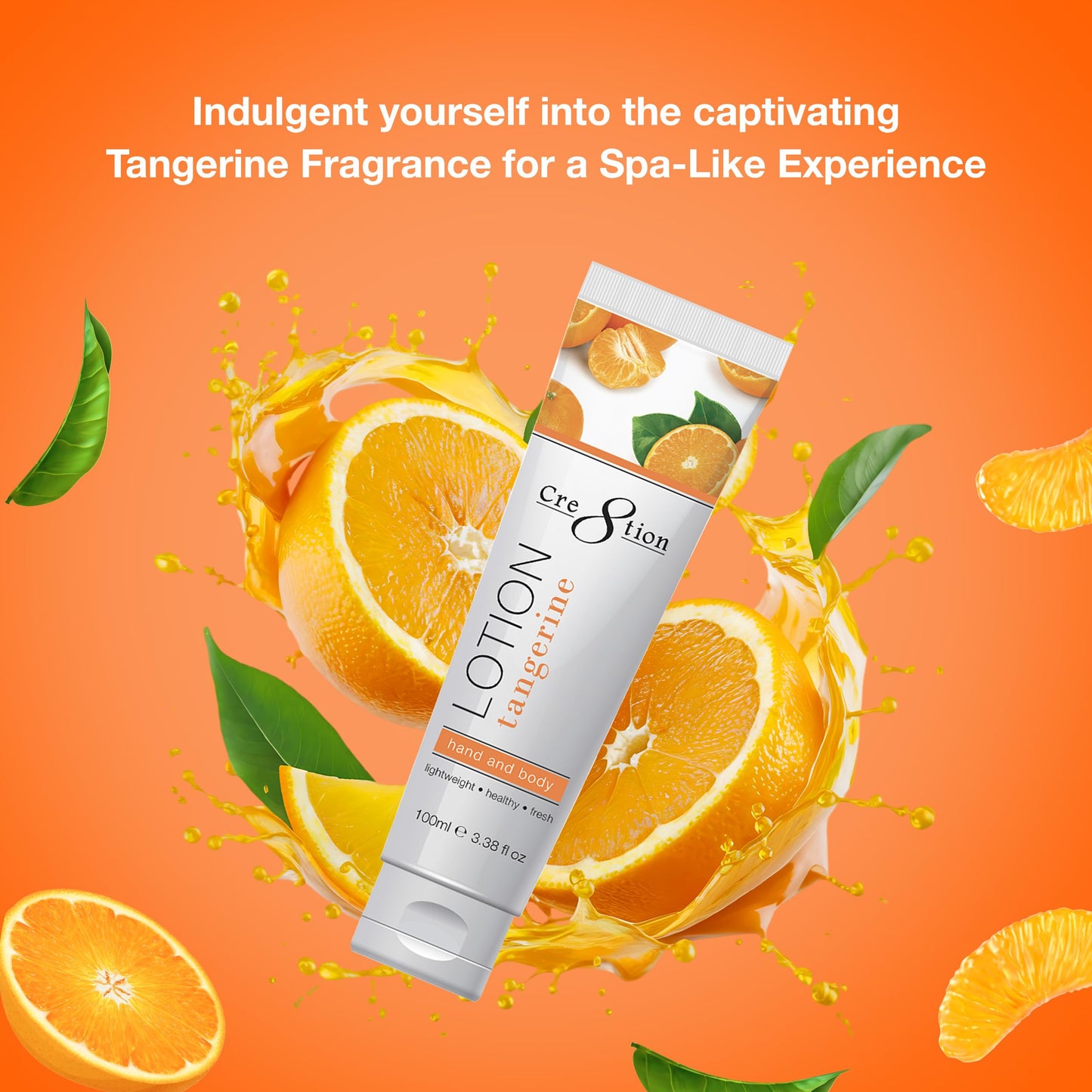 Cre8tion Spa Tangerine Hand & Body Lotion, Luxurious Lightweight Moisturizer for Silky, Smooth Skin, 3.3 Fl Oz Beauty & Personal Care Cre8tion