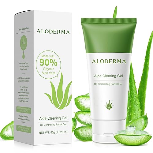 Aloderma Aloe Clearing Gel for Clear Complexion with 90% Organic AloeVera - Moisturizing, Oil Controlling Facial Lotion with Allantoin, Wintergreen Beauty & Personal Care Aloderma