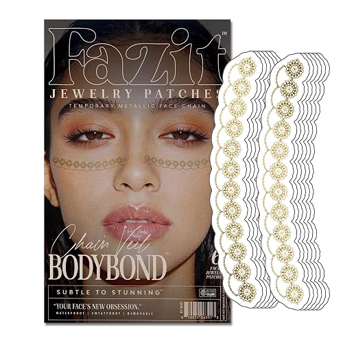 Fazit Makeup Patches - Chain Veil Bodybond - Glow Up Make-Up Patches - Cute Glitter Makeup Accessories for Women - Cosmetic Glitter for Face Beauty & Personal Care Fazit