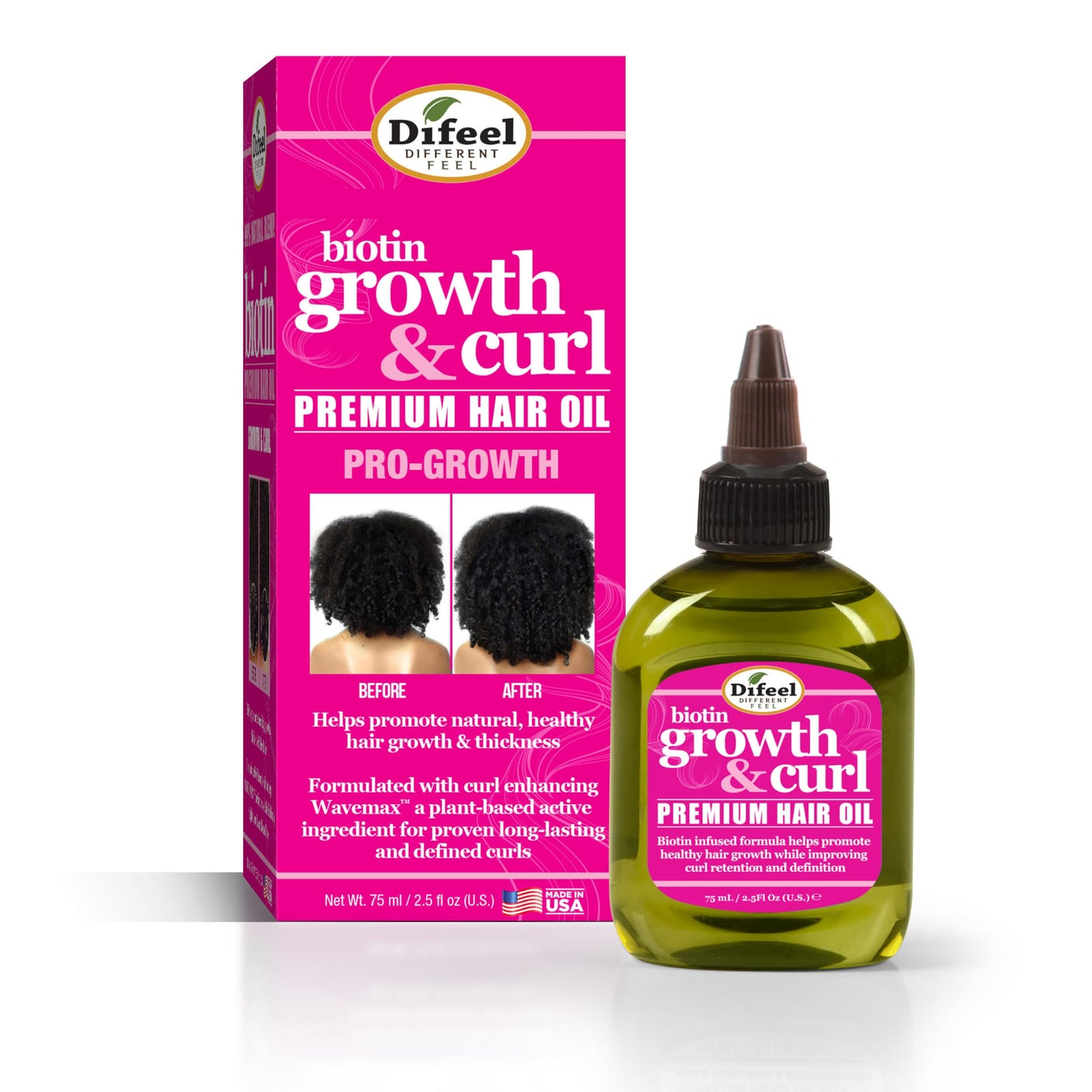 Difeel Biotin Growth & Curl Premium Hair Oil 2.5 oz. Beauty & Personal Care Difeel