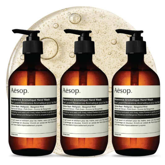 Aesop Reverence Aromatique Hand Wash Refill | Cleanse and Exfoliate the Hands | With Botanical Extracts And Finely Milled Pumice | 16.9 oz (Pack of 3) Beauty and Personal Care Aesop Default Title