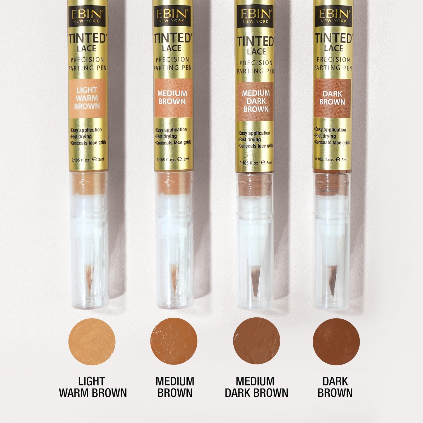 Tinted Lace Precison Parting Pen Light Warm Brown 0.105oz -Wig Lace Tint with Brush Applicatior, Easy to use, Long Lasting Formula, Blends Natural Beauty & Personal Care EBIN NEW YORK