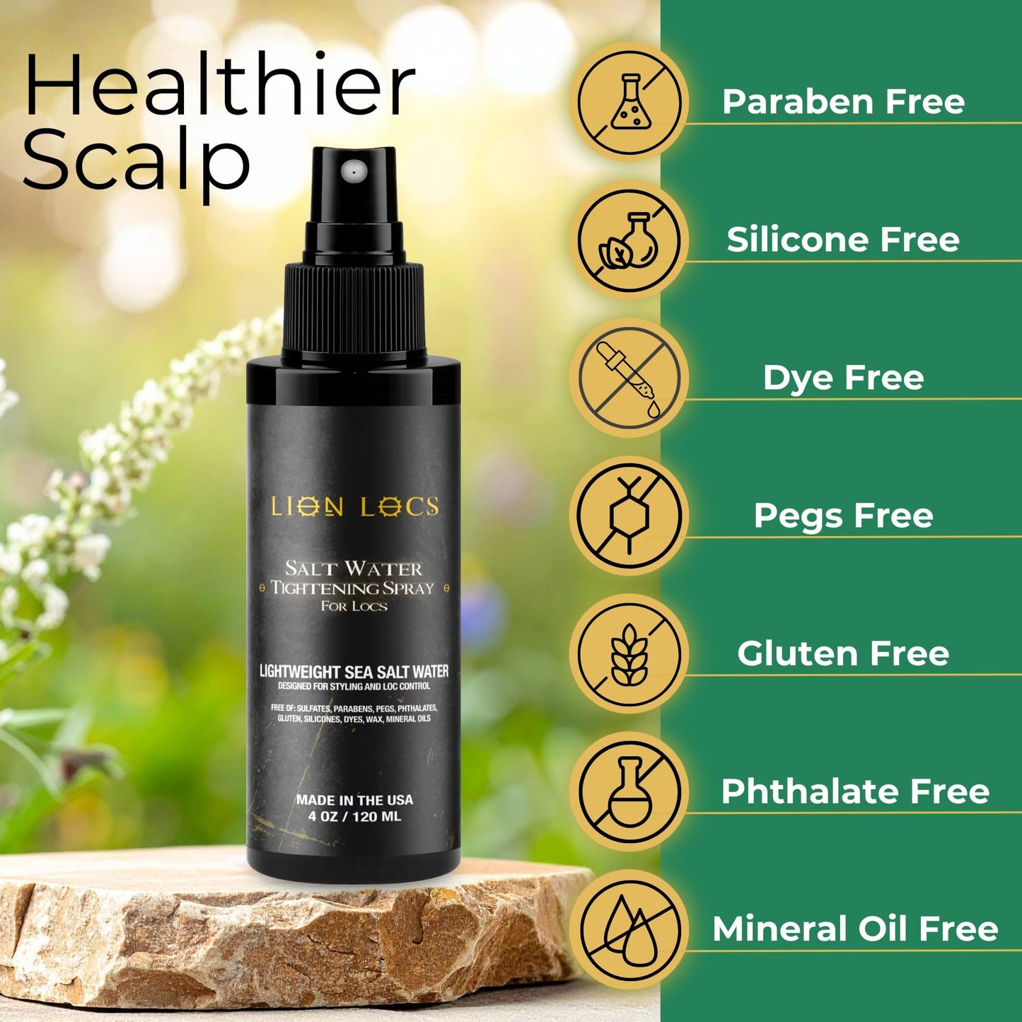 Lion Locs Starter Twist and Lock Spray for New Dreadlocks | Texturizes & Great for Styling - Vegan Sea Salt Mist with Essential Oils & Aloe (4oz) Beauty & Personal Care Beard Gains