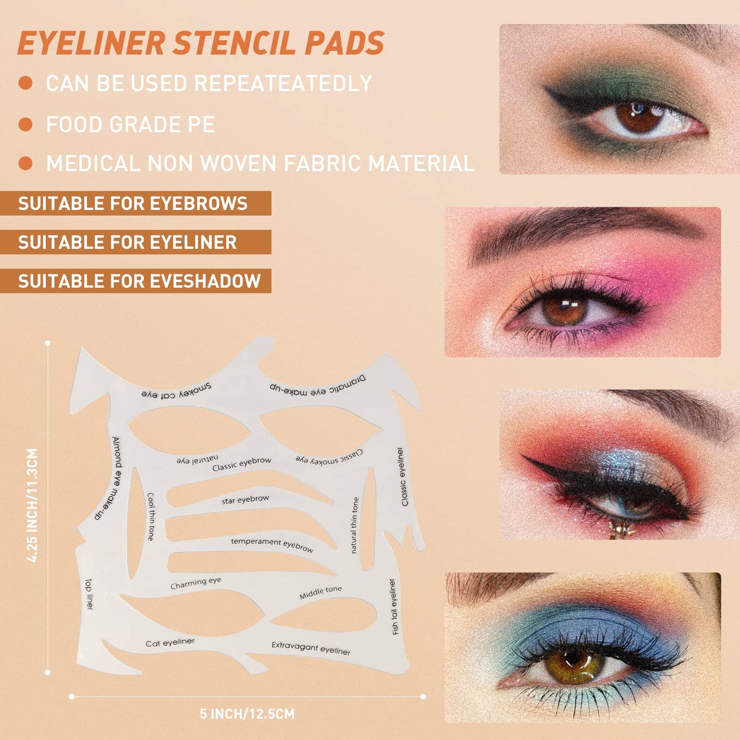 YAFIYGI Quick Make-Up Stencils Eyeliner Molds a Makeup Tool with a Variety of Shapes Eyeliner Stencil Pads Eyeshadow Applicators Eyeliner Template Beauty & Personal Care YAFIYGI