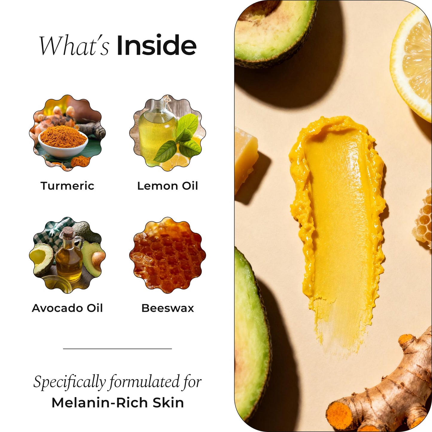 Glo Melanin All Natural Lemon and Turmeric Lip Balm - Natural Lip Balm Illuminate Your Smile, Brighten & Nourish Dark Lips Effortlessly - For Smokers Beauty and Personal Care Glo Melanin