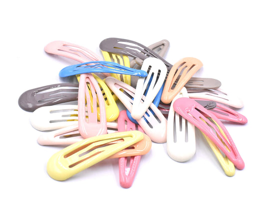 Art&Beauty 25pcs Assorted Color Glossy Snap Prong Clips Non-Slip Hair Clips Barrettes for Girls Ladies Women Beauty & Personal Care Art&Beauty