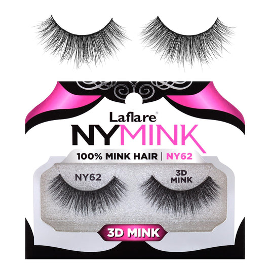Laflare 3D NY Mink Eyelashes, 100% Real Mink Hair Lashes, Luxury Makeup, Natural, Light, Trendy, Variety, Reusable, Multi layered Real Mink Hair