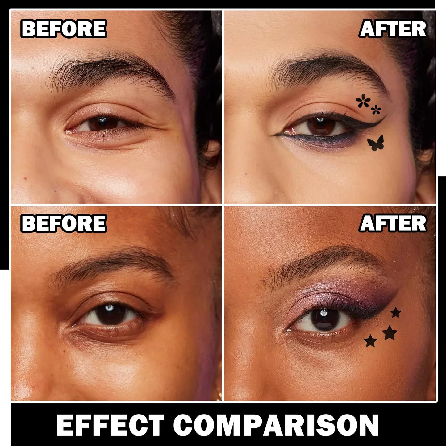 5 PCS Black Liquid Winged Eyeliner Stamp Pen Makeup Tools,Double-side Eyeliner Stamps Pencil Set,Waterproof & Long Lasting Smudgeproof Eye Liner Beauty & Personal Care DuoZeng