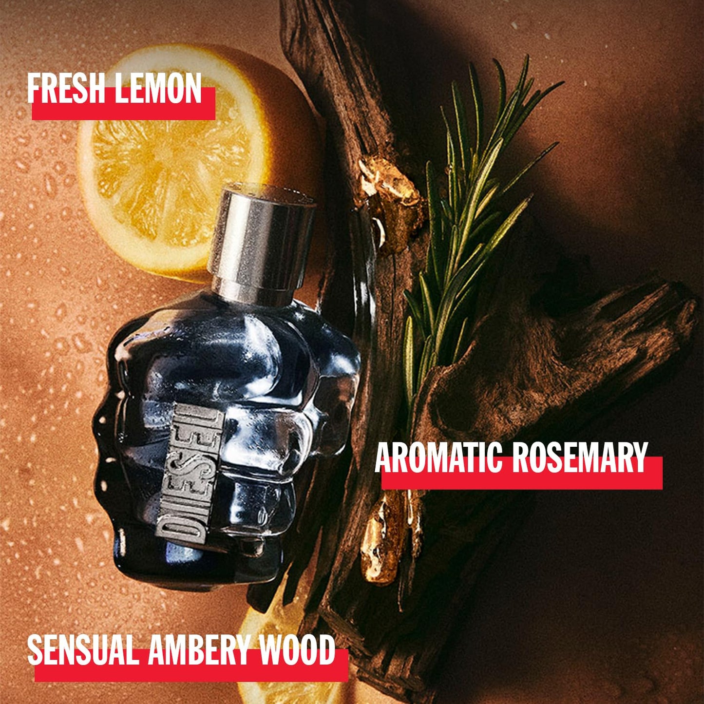Diesel Only the Brave Eau de Toilette Spray Cologne for Men, Notes of Lemon, Rosemary, and Sensual Ambery Wood, Fresh and Powerful Fragrance Beauty & Personal Care Diesel