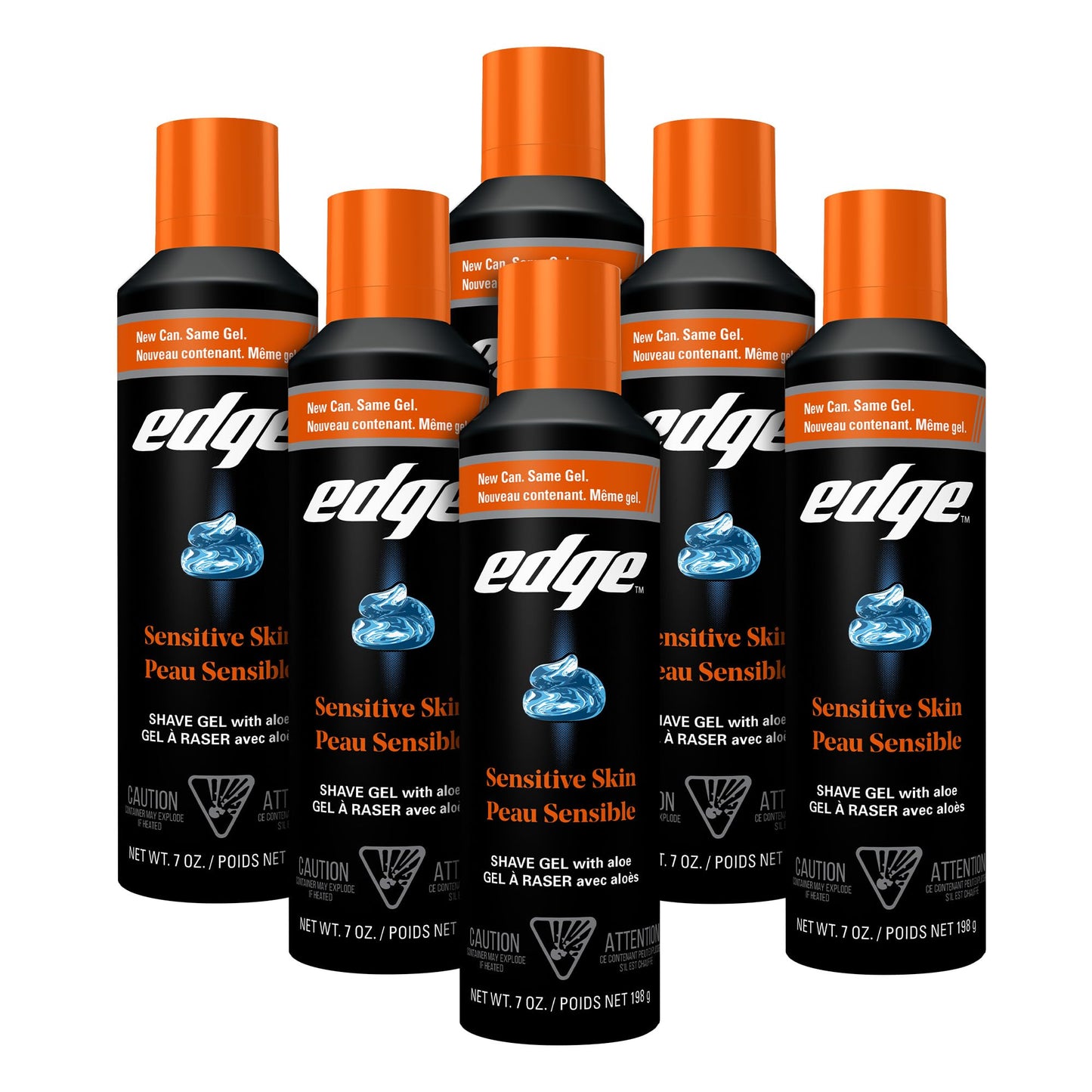 Edge Shaving Gel for Men, Sensitive Skin with Aloe, 6 Pack, Moisturizes, Protects, Soothes, Reduces Skin Irritation Beauty and Personal Care Edge