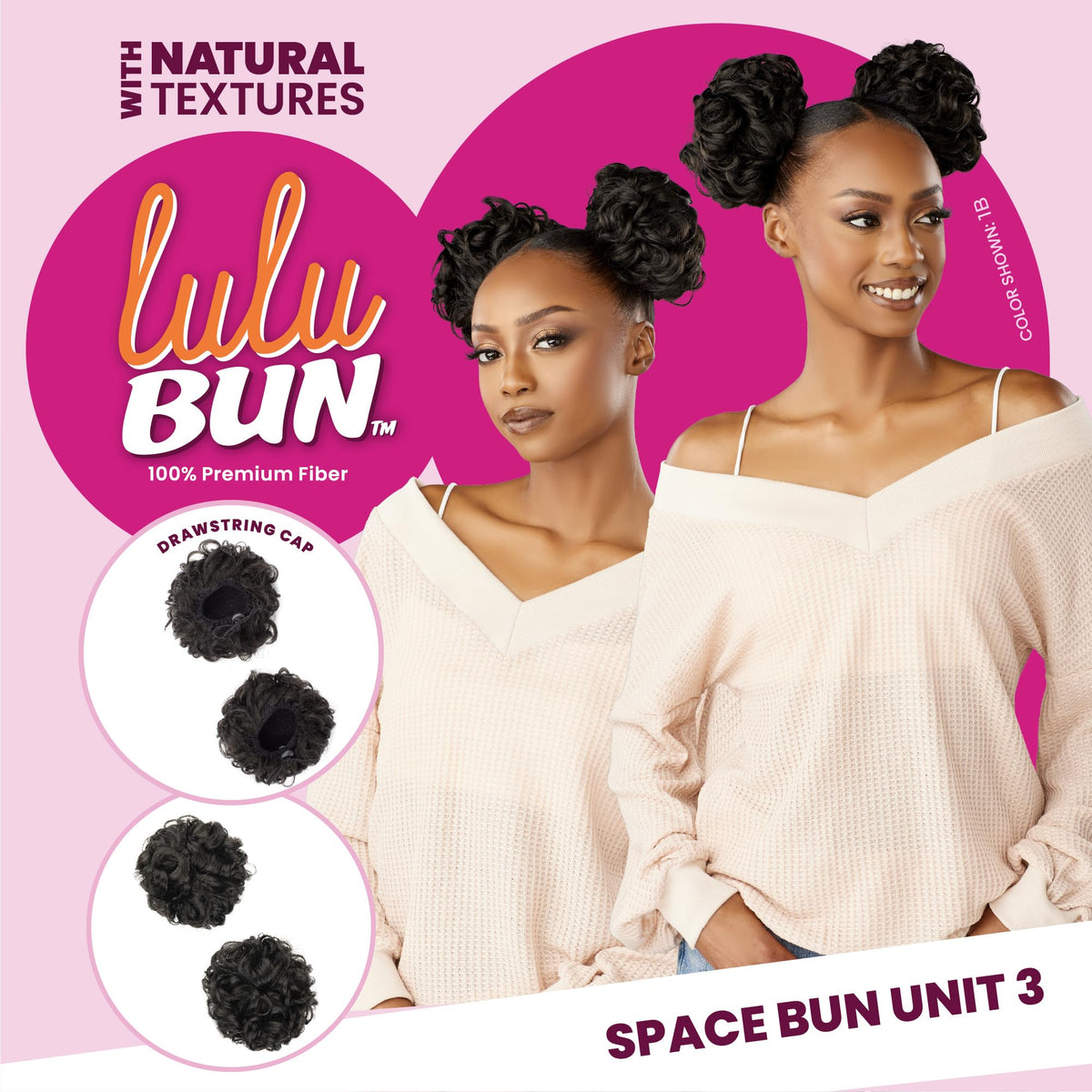 Sensationnel Lulu Bun Hairextensions-Space Buns Unit 3,1 JETBLACK