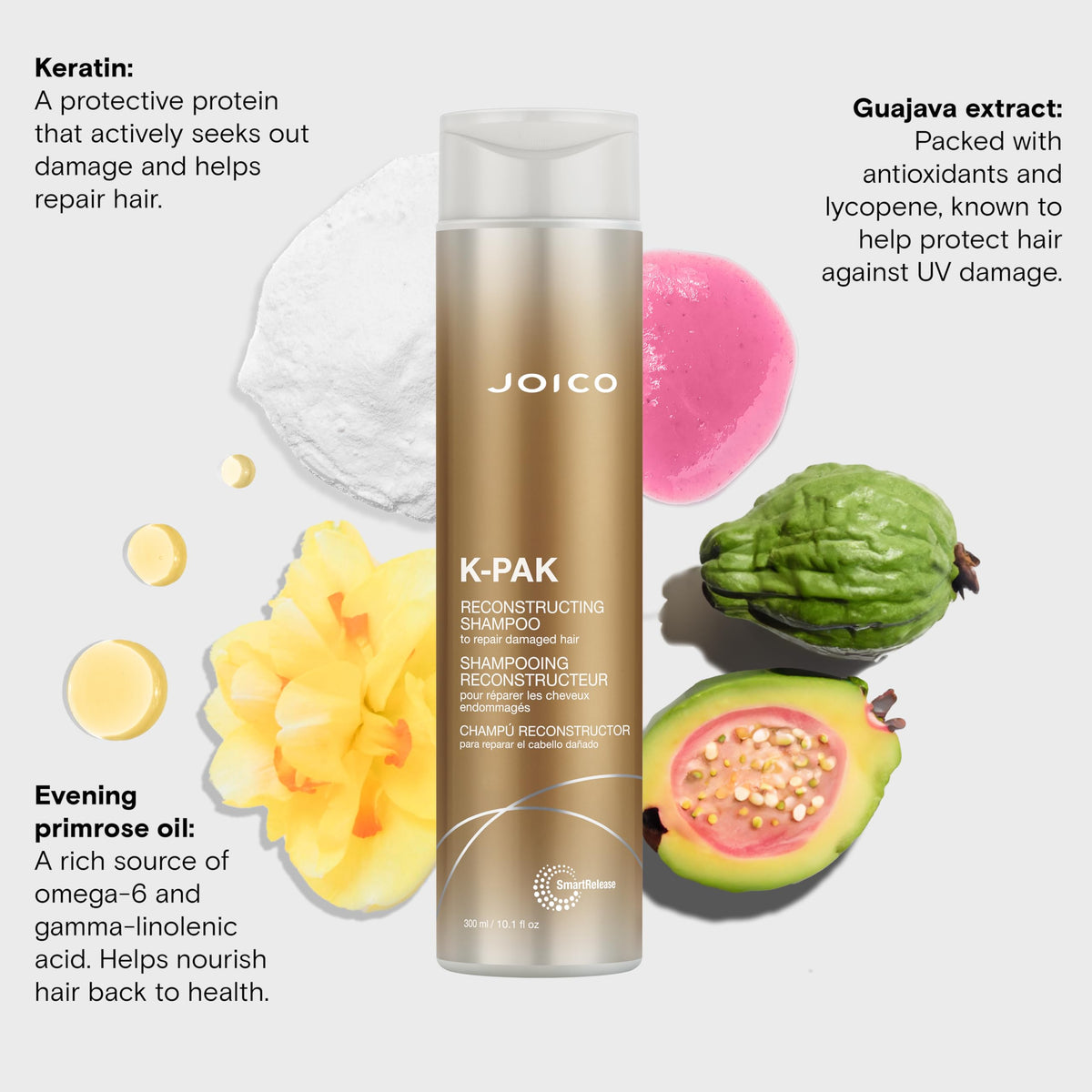 Joico K-PAK Daily Reconstructing Shampoo | For Damaged Hair | Repair & Prevent Breakage | Boost Shine | With Keratin & Guajava Fruit Extract | 10.1 Fl Beauty & Personal Care Joico
