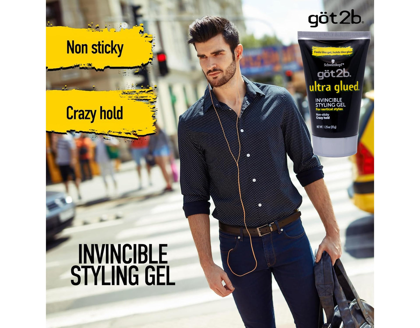 got2b, Ultra Glued, Invincible Styling Gel, 1.25 Oz., Pack of 6 Beauty & Personal Care Got2B