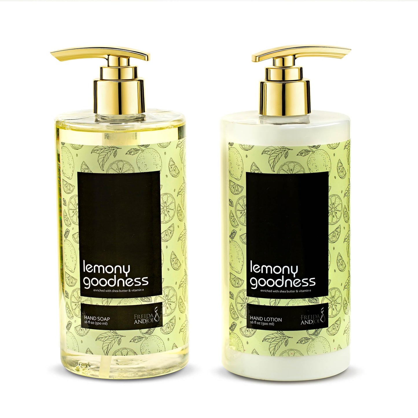 16 fl oz Lemon Citrus Aromatic and Nourishing Hand Soap Set Keep Your Skin Incredibly Soft & Clean in a Wooden Holder Unisex Formula Luxury Body Care Beauty & Personal Care Freida and Joe