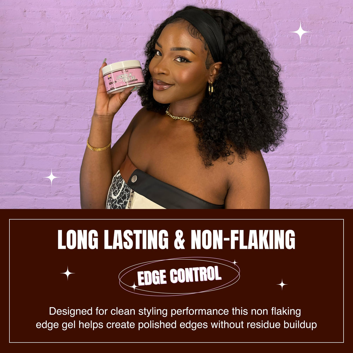 Lela Beauty Locked In™ Edge Gel with Jojoba, Biotin, Castor Oil & Melon Scent - Travel Friendly Styling with Mini Edge Brush - Long Lasting Beauty & Personal Care LELA by Ana Beauty